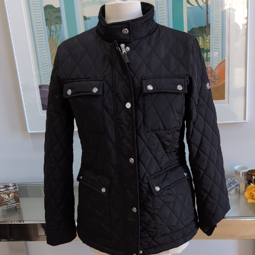 Ralph Lauren Black Quilted Utility Jacket